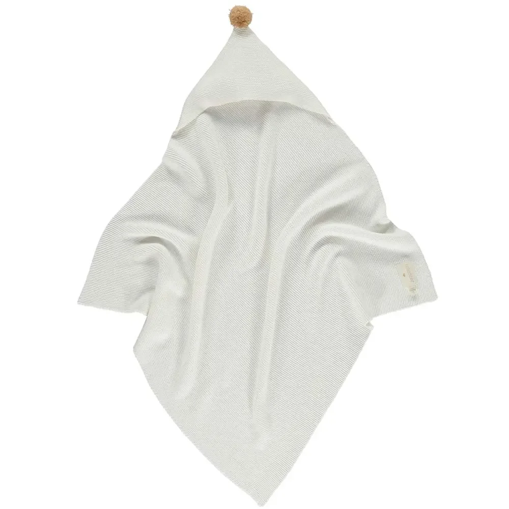 "Nobodinoz Strick Baby Kapuzendecke weiss image"