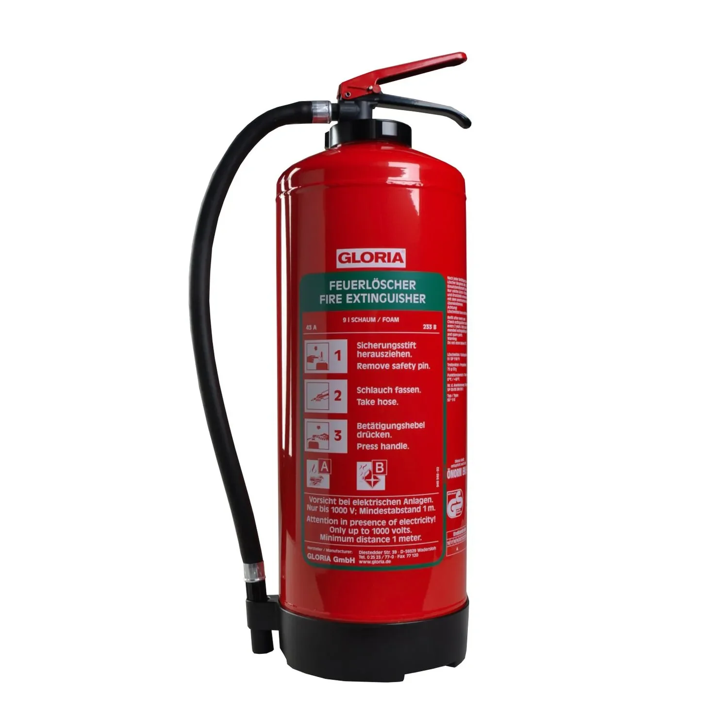 Feuerlöscher, Schaumlöscher - SDB 6, mit Wandhalter und Manometer