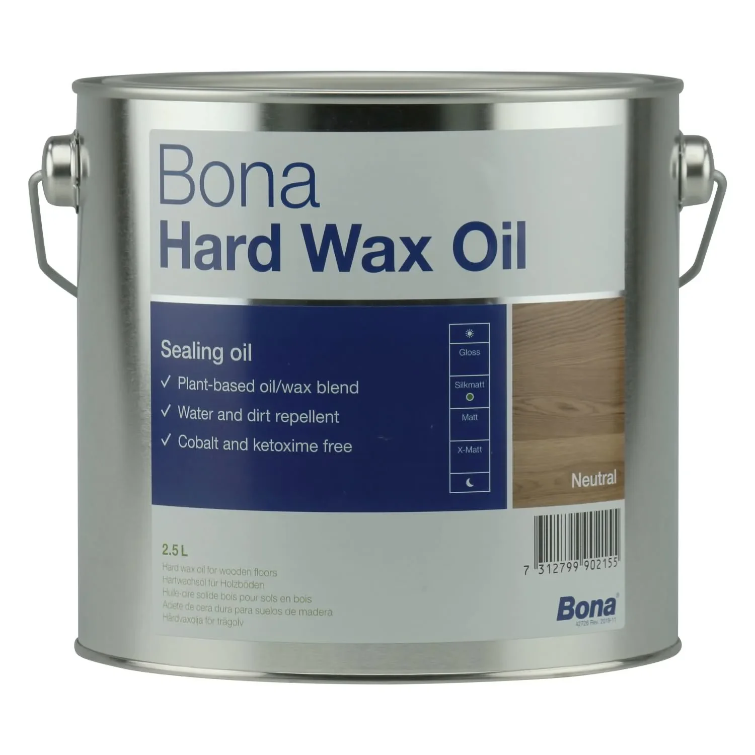 "BONA Hardwax Oil extramatt 2,5 Liter für Holzböden im Innenbereich image"