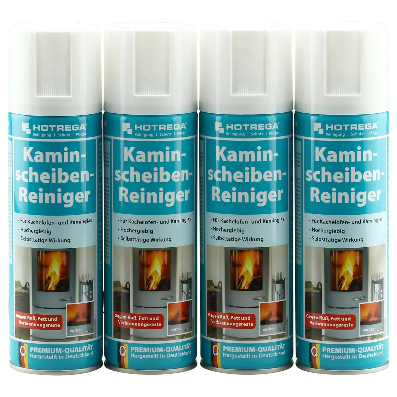 HOTREGA Kaminscheibenreiniger 4 x 300 ml Spraydose