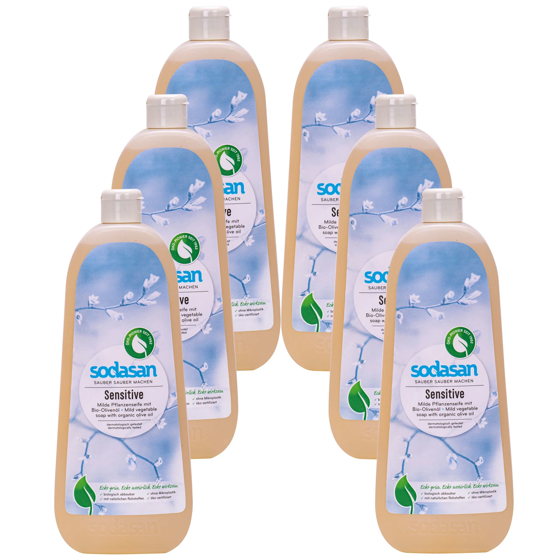 "SODASAN Flüssigseife Liquid Sensitive 6 x 1 Liter Pflanzenseife image"