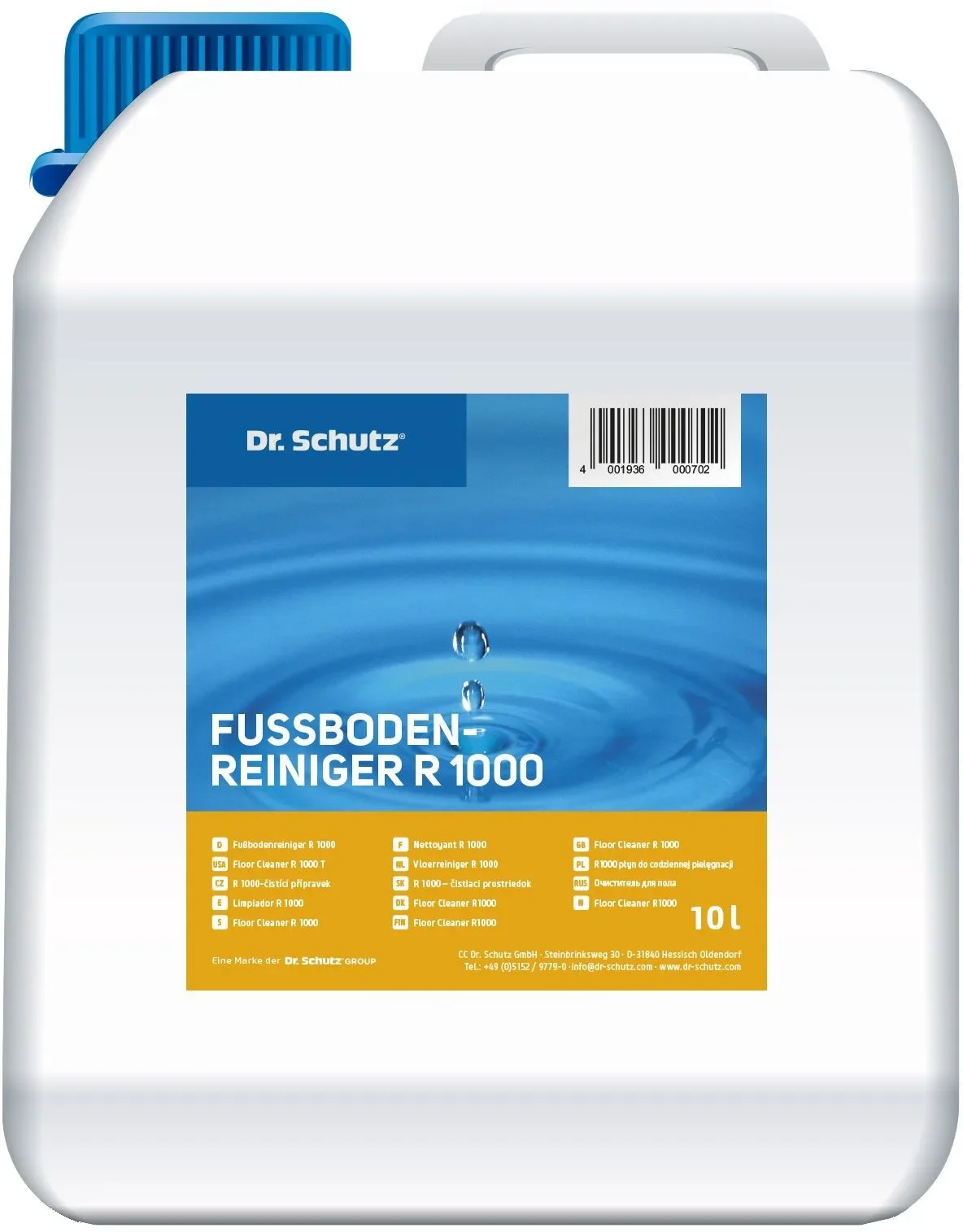 "DR. SCHUTZ Fußbodenreiniger R 1000 10 Liter Wischpflege für 10000 m² A image"