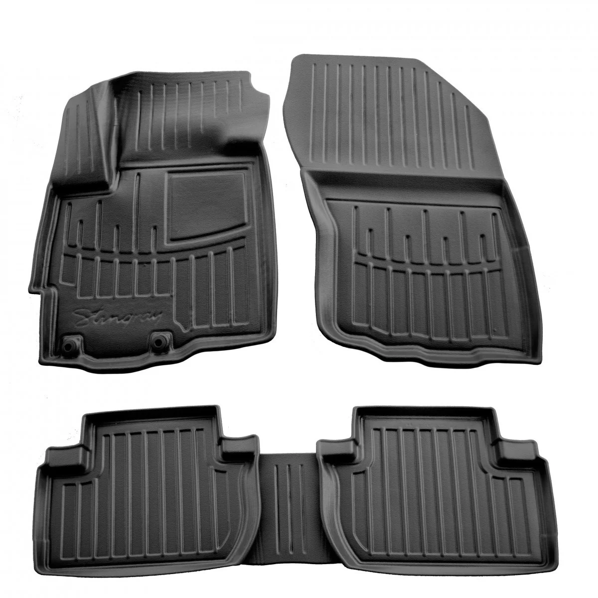 Gummifußmatten Auto, Fußmatten Auto 3D für Peugeot 4007 (2007-2013), passgenau, Polyurethan