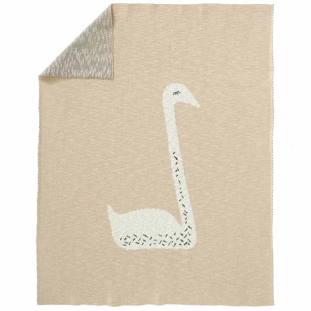 Fresk Strickdecke Schwan