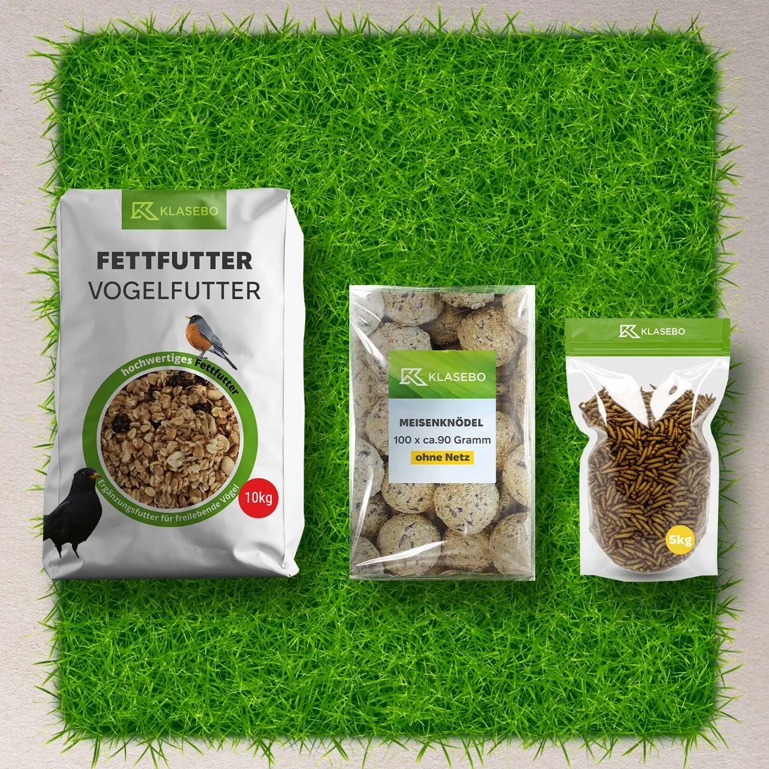 Set Wildvogel Winterfutter 40kg – Streufutter 25kg, getrocknete Schwarze Soldate