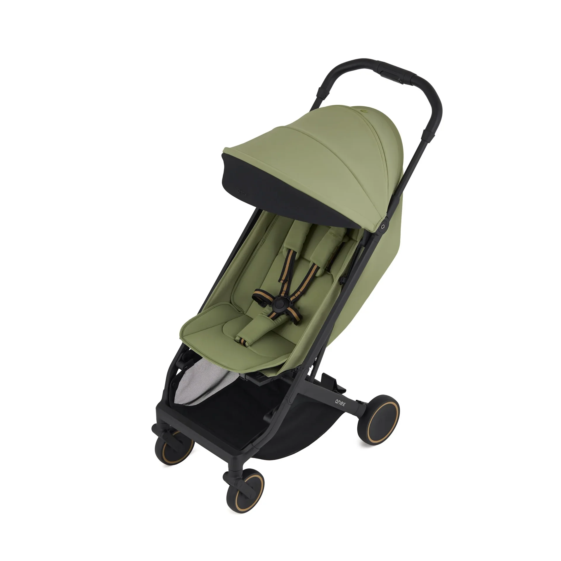 Anex Air-X 2 Kinderwagen, grün, Einhandfaltung, stoßgedämpfte Luftreifen, verstellbare Rückenlehne