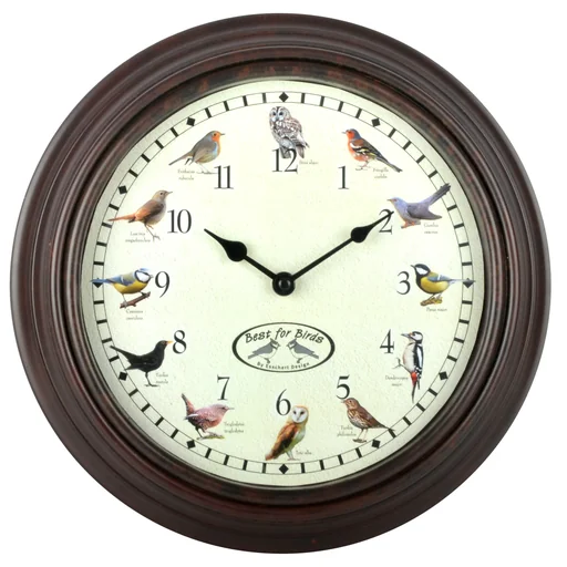 Uhr mit Vogelgezwitscher