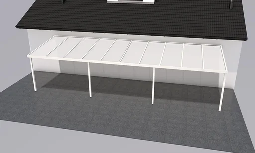 "Terrassendach Premium, weiß, 10140 x 3060 mm - Klima blue image"