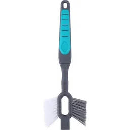 2-in-1-Fliesen- und Fugenbürste 30 cm Grau/Blau