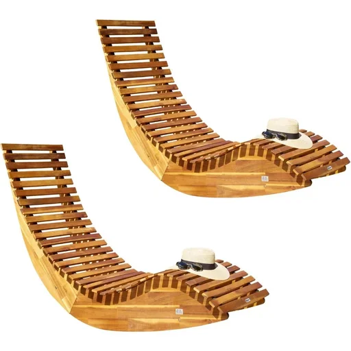 Ergonomische bequeme Schaukelliege für den Garten - Akazienholz FSC zertifiziert
