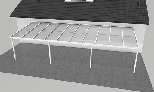 "Terrassendach Premium, weiß, 10140 x 4060 mm - Acryl Stegplatten 16mm, bronze image"