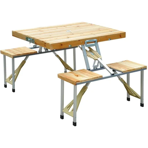 "Holz Campingtisch Klapptisch Picknick Bank Esstisch image"