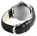 Analoge Herrenarmbanduhr mit Echtlederband und Datumsanzeige