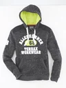 Kapuzenpullover, Farbe schwarz/limette meliert, Gr.M
