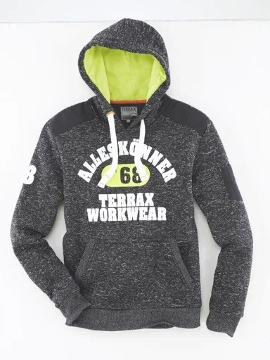 Kapuzenpullover, Farbe schwarz/limette meliert
