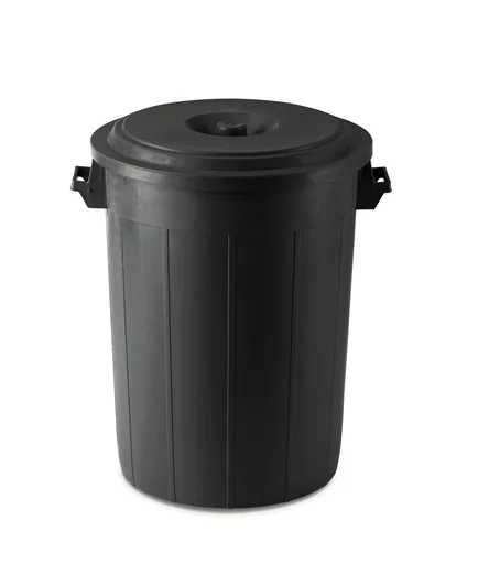 "Futtertonne mit Deckel, 70 Liter, Schwarz image"