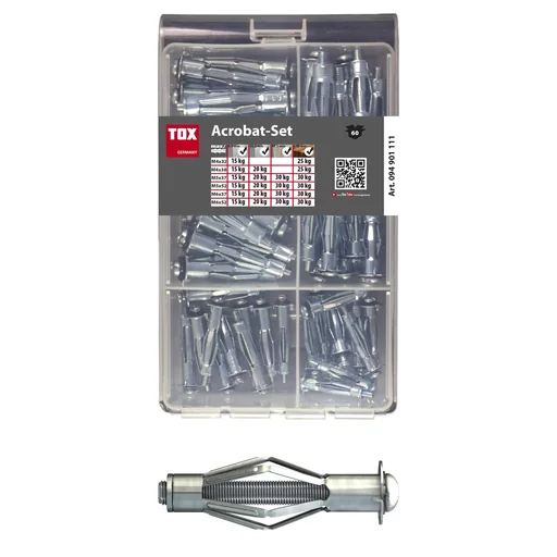 Metall-Hohlraumdübel-Sortiment Acrobat Set 60 teilig