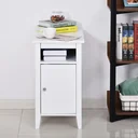 Beistelltisch mit Schrank, weiß