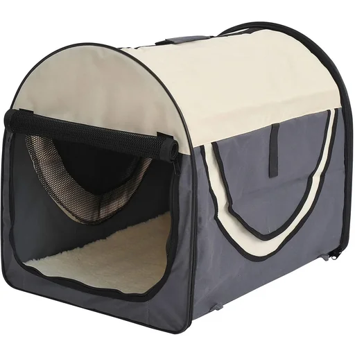 "Hundetransportbox, faltbar, Größe XL - 81x56x66 cm, dunkelgrau-creme image"