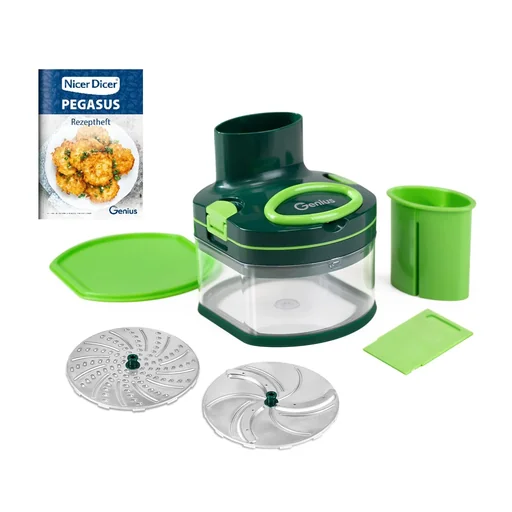 "Manueller Food Processor "Pegasus", Gemüsezerkleinerer, Set, Grün, 10-teilig image"