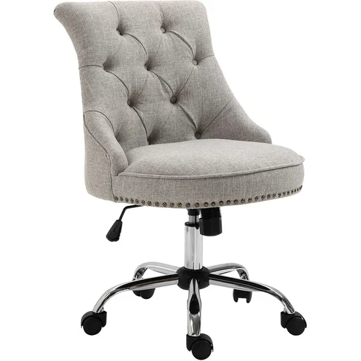 "Polsterstuhl mit Chesterfield-Lehne hellgrau image"