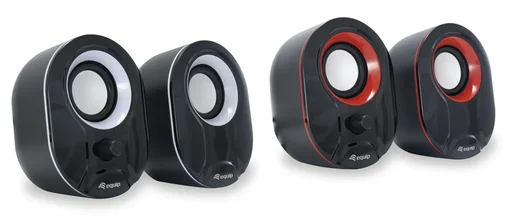 Stereo 2.0 Lautsprecher für Notebook/PC in schwarz/rot