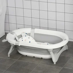 Babybadewanne faltbare Babywanne zusammenklappbar mit Badematte geeignetes Alter