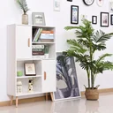Standregal Bücherregal mit 8 Fächern 100 kg Belastbarkeit Kiefernholz Weiß 80 x 23,5 x 123 cm