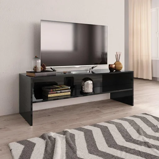 "TV-Schrank 120x40x40 cm Spanplatte Hochglanz schwarz image"
