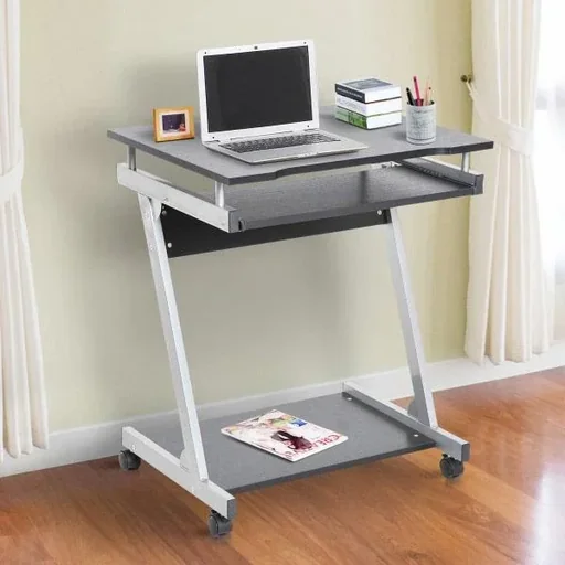 Schreibtisch Computertisch Bürotisch Rollbar mit Tastaturauszug