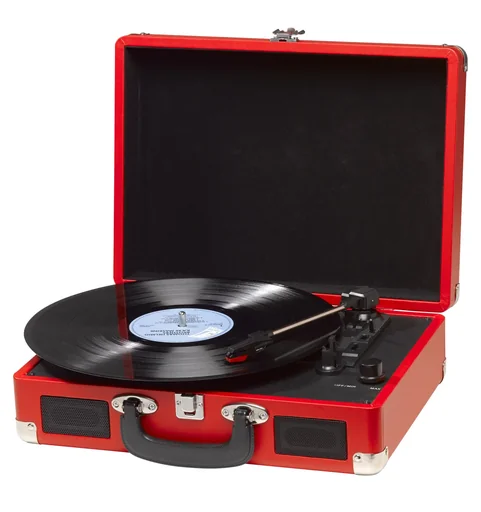 "Retro USB Plattenspieler "VPL-120" im Koffer in rot image"