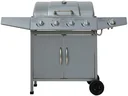 Gasgrill "Dayton" 4 Hauptbrenner + 1 Seitenbrenner, silber