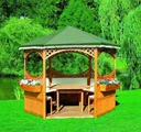 Pavillon Palma mit grünem Foliendach, Set groß
