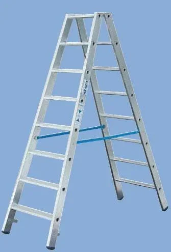 "Stufen Doppelleiter 2 x 5 Stufen Leiter Alu image"