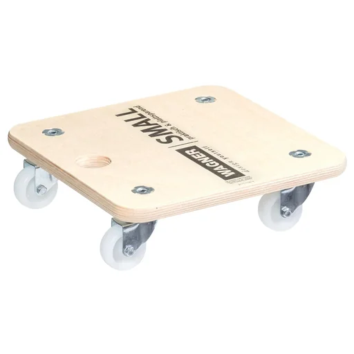 "Transporthilfe MM 1352, 29 x 29 x 8,5 cm, harte Rollen Ø 50 mm, Gleitlager, Multiplex Birke FSC®, Tragkraft 250 kg image"