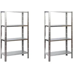 2 Stück Metall-Lagerregal / Regaleinheit mit 4 Fachböden - 340kg Tragkraft - 180