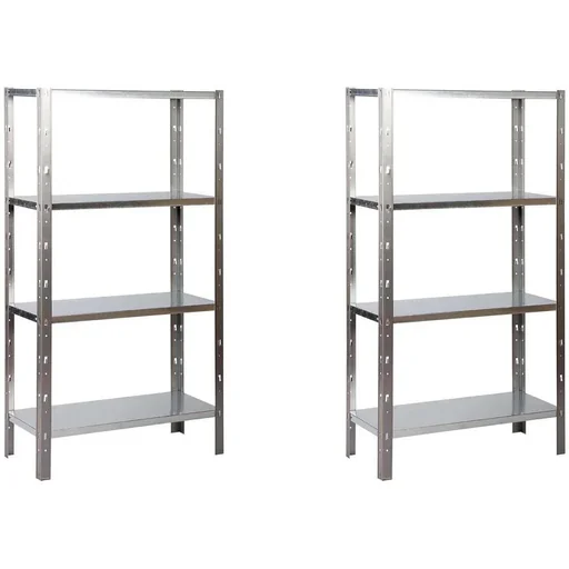 2 Stück Metall-Lagerregal / Regaleinheit mit 4 Fachböden