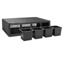 Pflanzgefäß Polyrotan schwarz 95 x 27 x 60cm geeignet für 4 Pflanzen