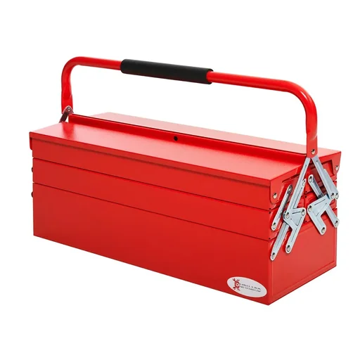 "Werkzeugkasten Werkzeugkoffer Werkzeugkiste 5 Fächer aufklappbar Stahl (SPCC) Rot 57 x 21 x 41 cm image"