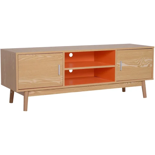 "Fernsehtisch Fernsehschrank Lowboard TV-Schrank Retro-Stil Holz 130 x 38 x 46,5 cm image"