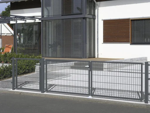 "Doppelstabmattenzaun Komplettset, anthrazit, Höhe 100 cm, Länge 14 m image"