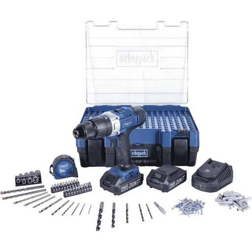 "Akku-Bohrschrauber-Set 20V - Inkl. 2x 2Ah Akku, Ladegerät, Koffer, 206er Akkupack, Schraubendreher-Set image"