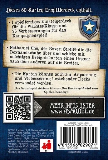"Arkham Horror Das Kartenspiel - Nathaniel Cho ( Ermittler Deck ) image"