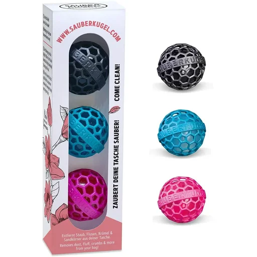 "Sauberkugel - Taschenreiniger - Reinigungskugel - Wiederverwendbar - 3er-Pack - 3 Farben image"