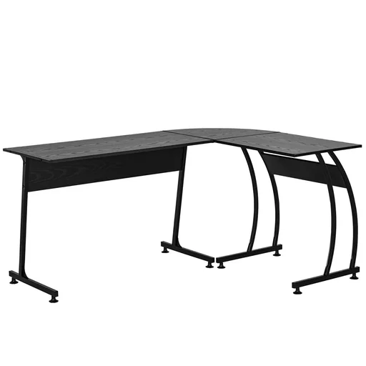 "L-Form Computertisch Eckschreibtisch Arbeitstisch Minimalistisch Spanplatte Metall platzsparender Gaming PC Workstation image"