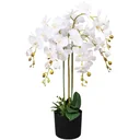Künstliche Pflanze mit Topf Orchidee 75 cm weiß
