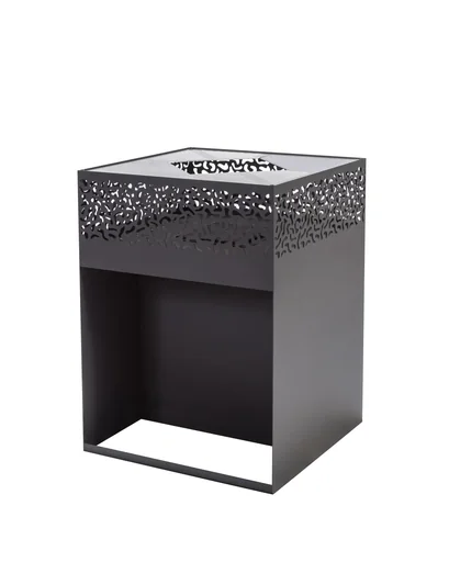 "Grill CUBE 1000 schwarz mit Grillrost Ø38, Schwenkarm und Metallabdeckung image"