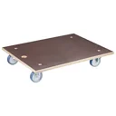 Transporthilfe MM 1147, 78 x 59 x 15 cm, softe Rollen Ø 100 mm, Rollenlager, Platte Maxigrip FSC®, Tragkraft 500 kg