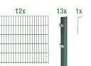 Doppelstabmattenzaun Komplettset, grün, Höhe 80 cm, Länge 24 m