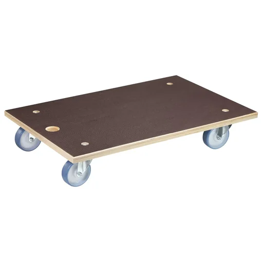 "Transporthilfe MM 1146, 78 x 49 x 15 cm, softe Rollen Ø 100 mm, Rollenlager, Platte Maxigrip FSC®, Tragkraft 500 kg image"